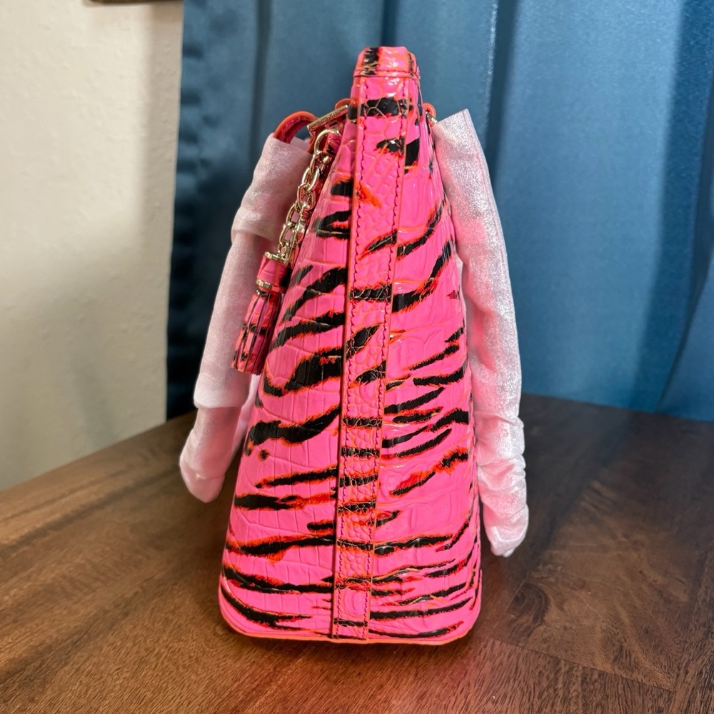 **SOLD**Brahmin NWT Medium Asher - Pink Feline Solid - Vibrant Neon Pink Tote - Picture 6 of 11